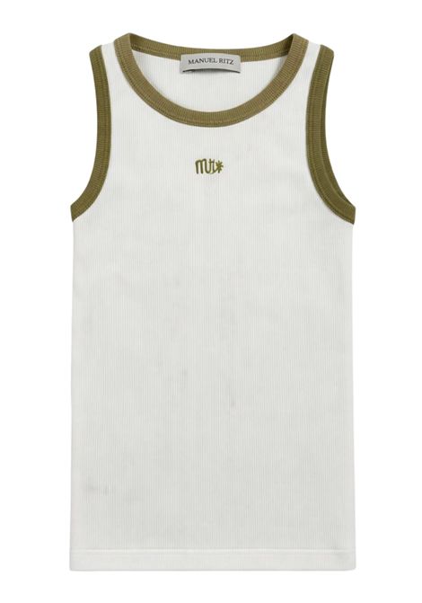 White cotton tank top for children Manuel Ritz | 3390BIANCO